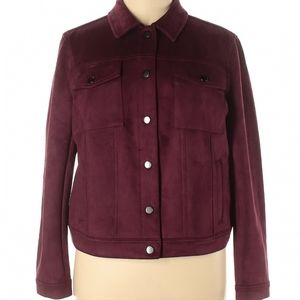 Loft Rich burgundy suede like jacket